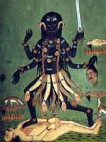 Кали Ма («Чёрная Мать») – индийская богиня смерти, разрушения, страха и ужаса, супруга разрушителя Шивы