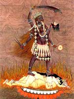 Кали Ма («Чёрная Мать») – индийская богиня смерти, разрушения, страха и ужаса, супруга разрушителя Шивы