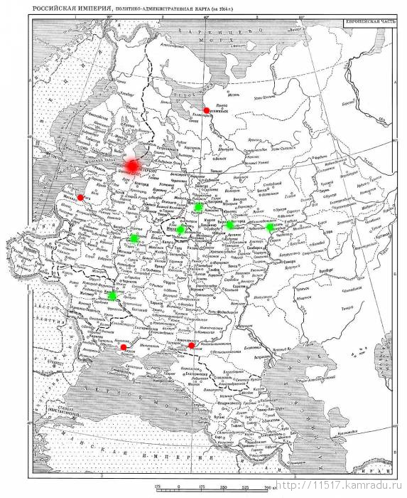 Карта россии 1812 г