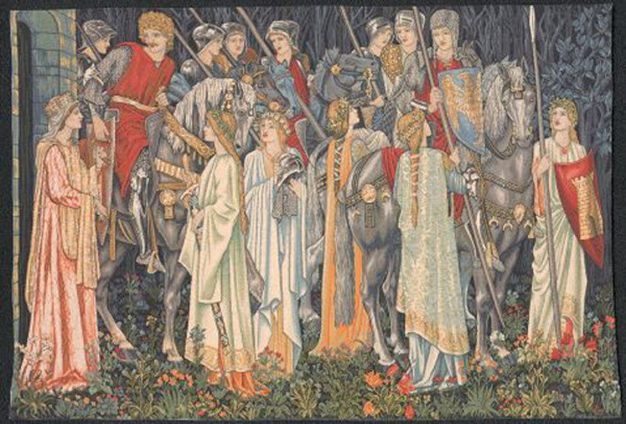 Гобелен. Рыцари Круглого Стола отправляются за Святым Граалем